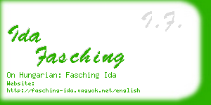 ida fasching business card